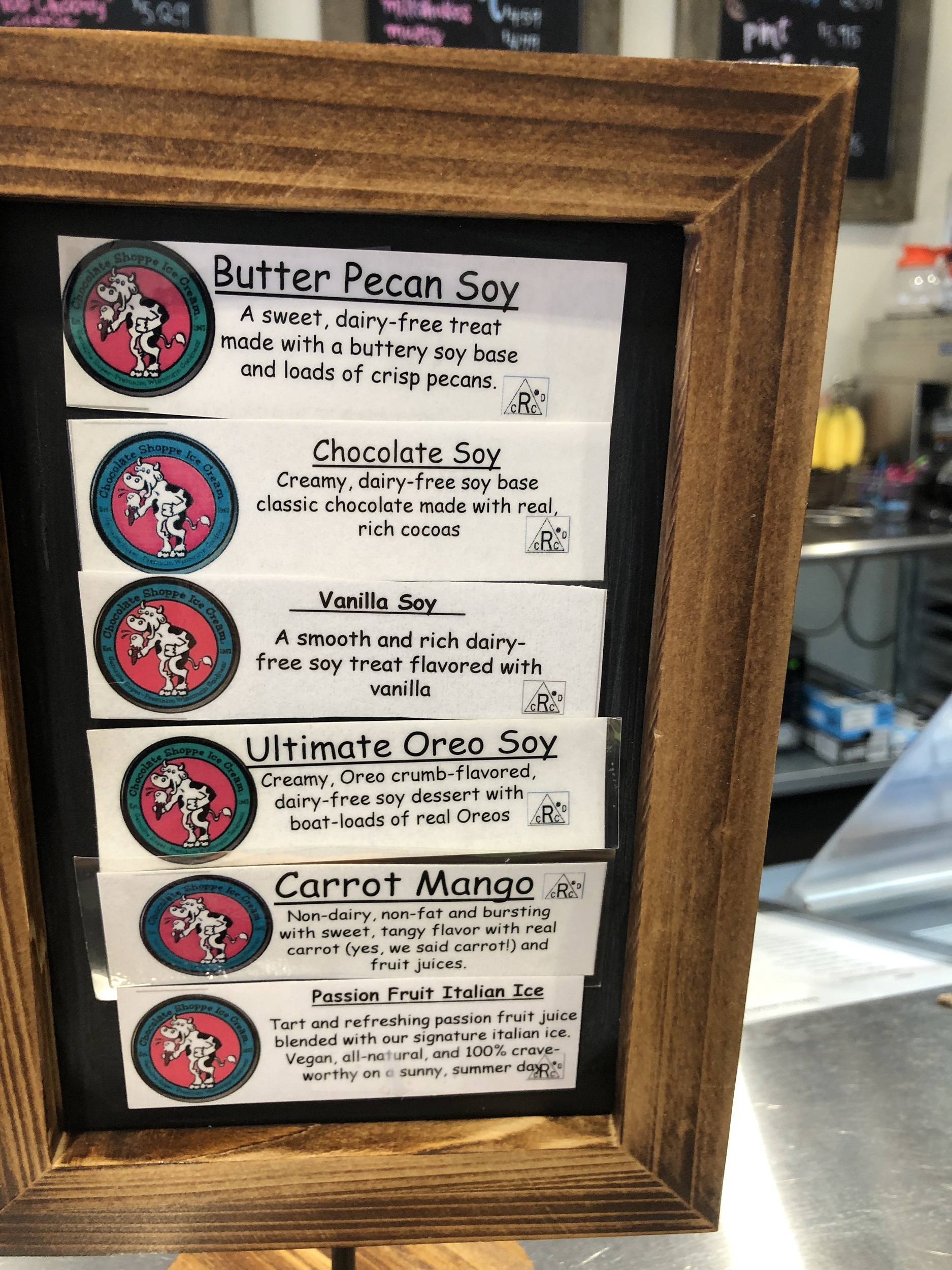 Hub City Scoops list of vegan ice cream flavors in Greenville SC