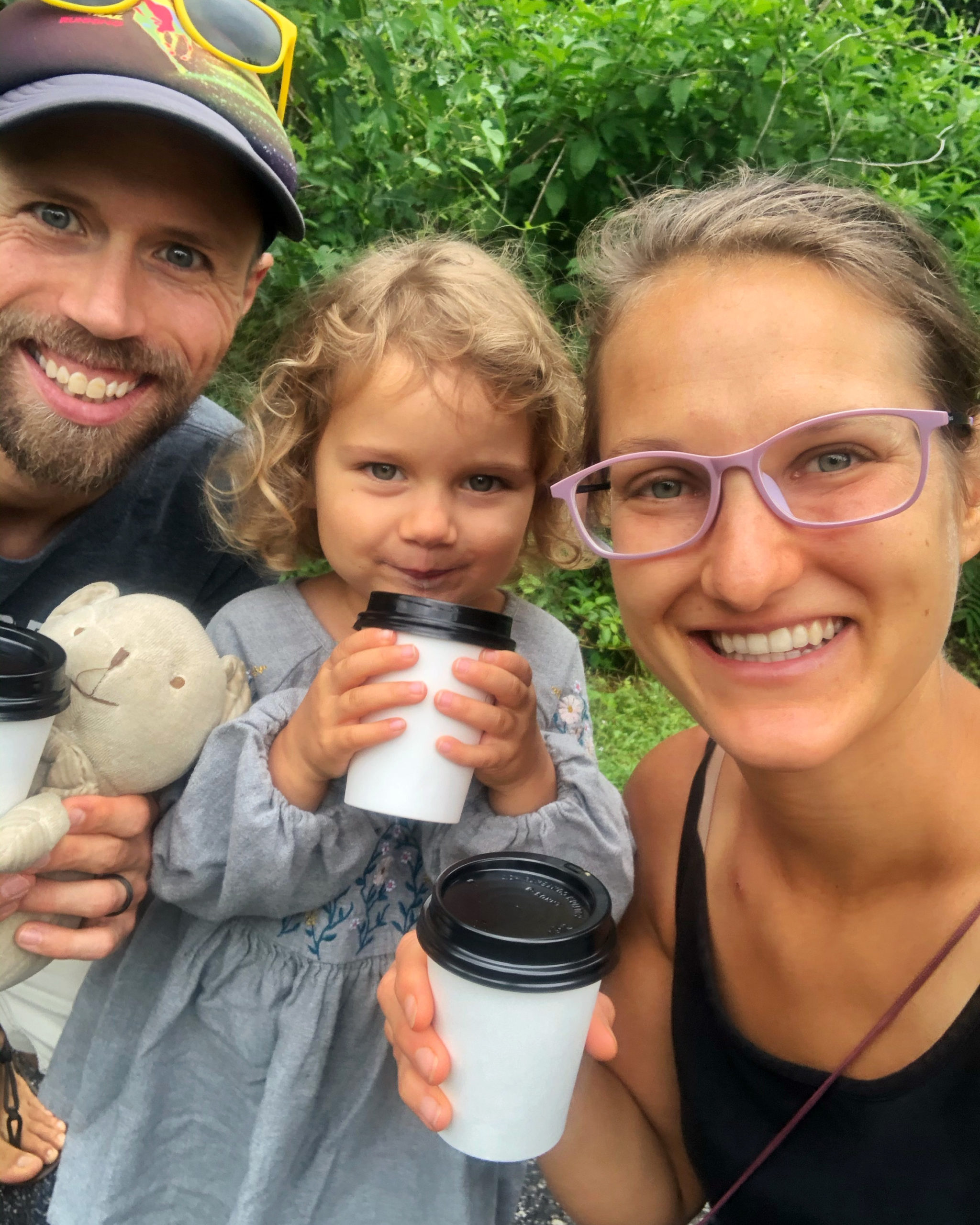 Vegan family drinking coffee from Grateful Brew in Greenville, SC