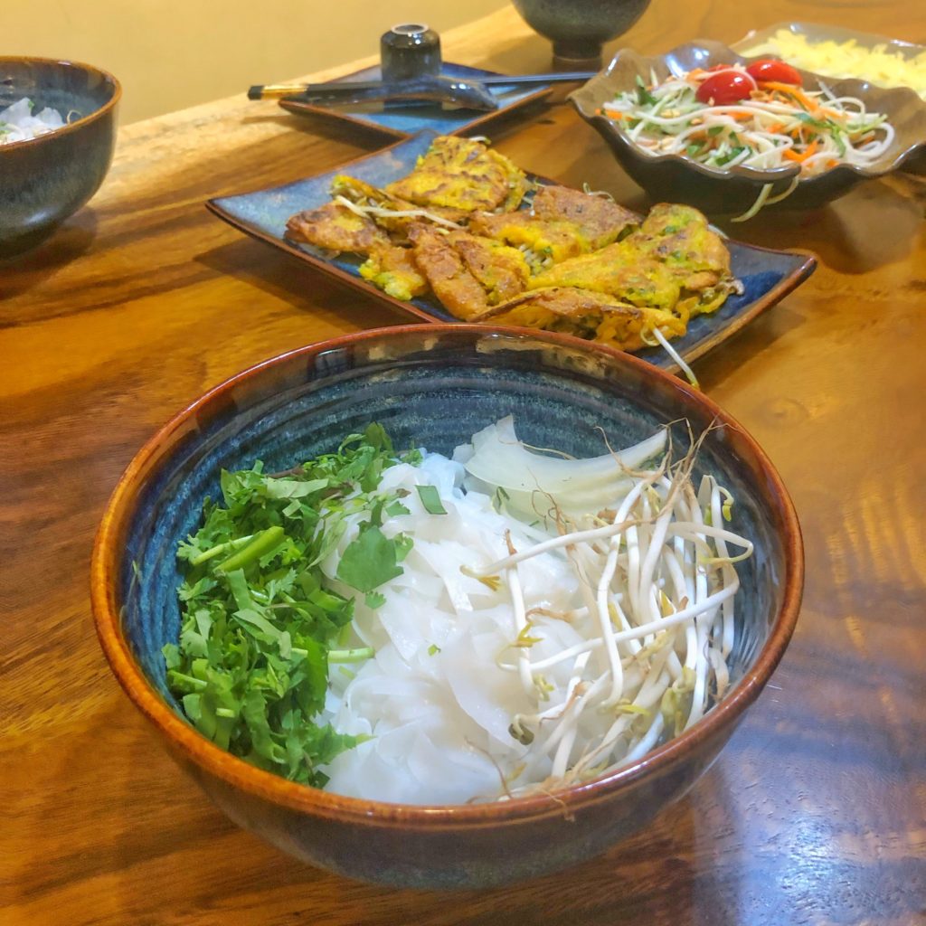 Vegan Vietnamese Food made at a vegan cooking class in Hanoi, Vietnam