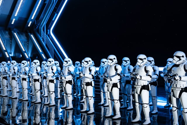 Storm Troopers inside Hollywood Studio's Rise of the Resistance