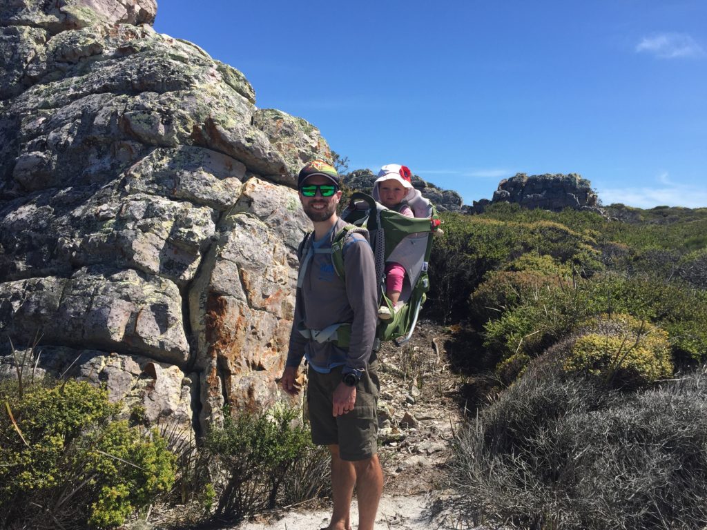 Hiking with a toddler in a hiking backpack in Western Australia