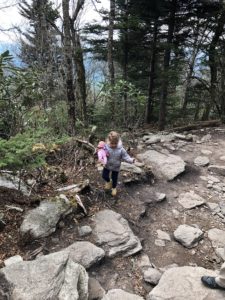 Kids hiking at Grandfather Mountain near Boone NC