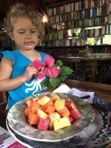 fruit salad at Cafe Rico, a restaurant in Puerto Viejo