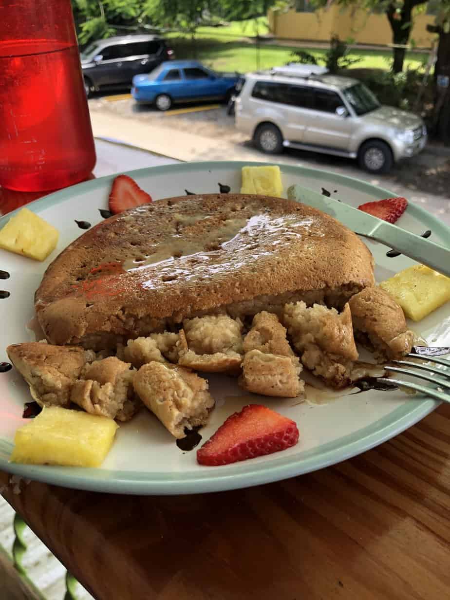 Vegan pancake at Como En Mi Casa Restaurant in Puerto Viejo