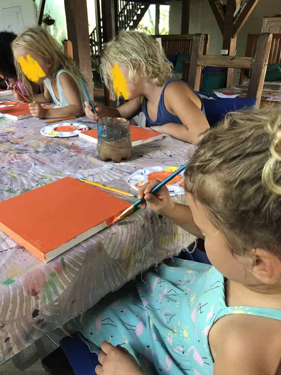 Painting Canvas at Arte De Caribe in Puerto Viejo 