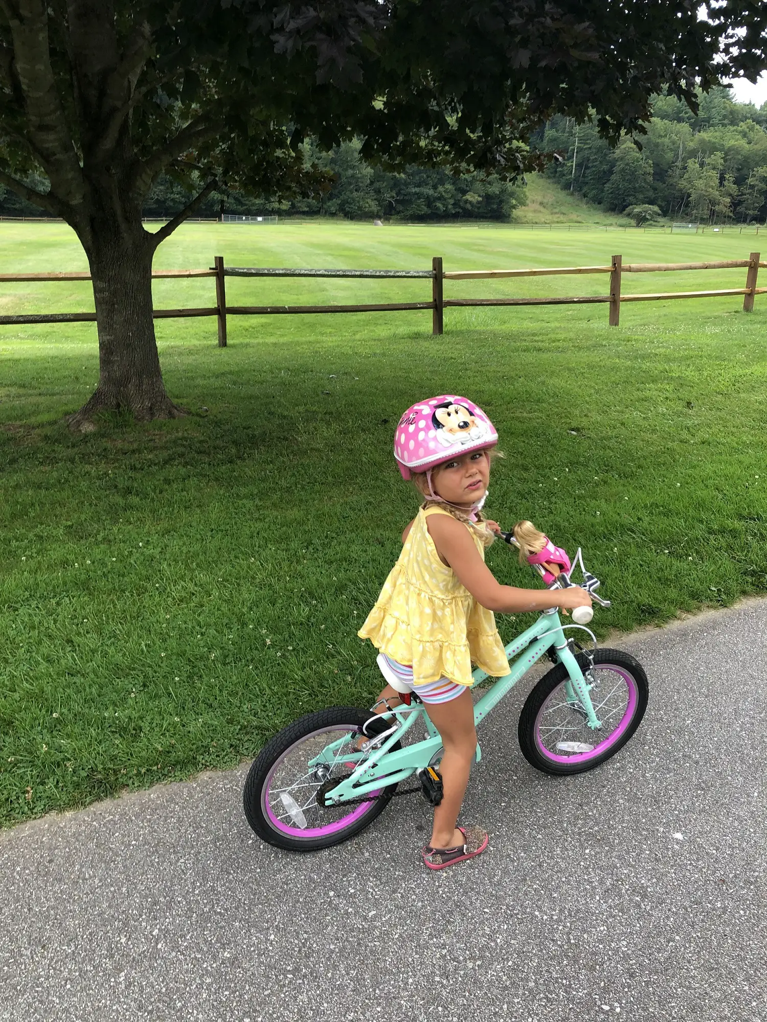 Child riding a bike on the Greenway in Boone NC