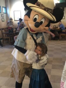 Meeting Mickey Mouse at Tusker House in Disney World