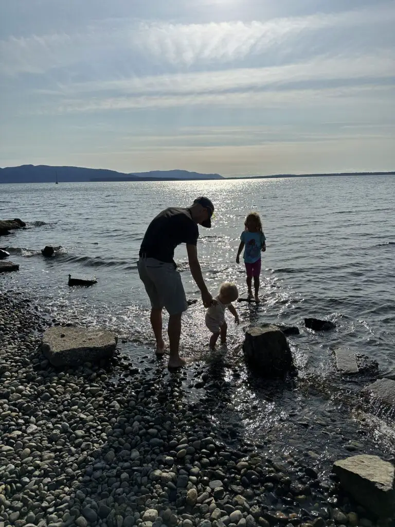 Wading with kids at Boulevard Park in Bellingham Washington