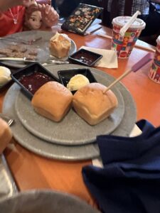 Gluten free rolls are standard options at Disney World restaurants