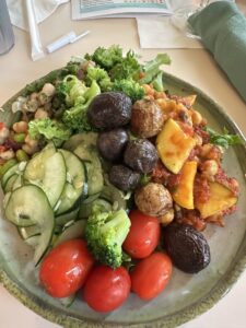 Vegan and Gluten free lunch foods at Crystal Palace in Disney World