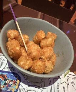 The best vegan and gluten free tater tots found at Roundup Rodeo BBQ in Disney World