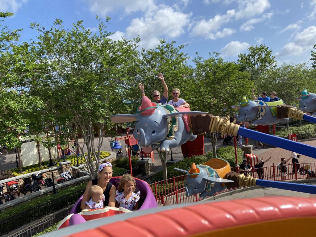 Dumbo is one of the best rides for 2 year olds in Disney World