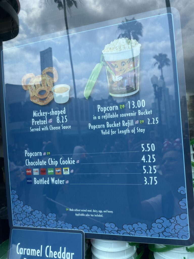 Buying a popcorn bucket is one of the best hacks in Disney World for a cheap snack