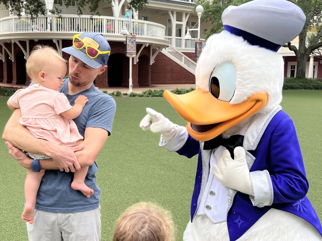Meeting Donald Duck at Disney World's Boardwalk Resort