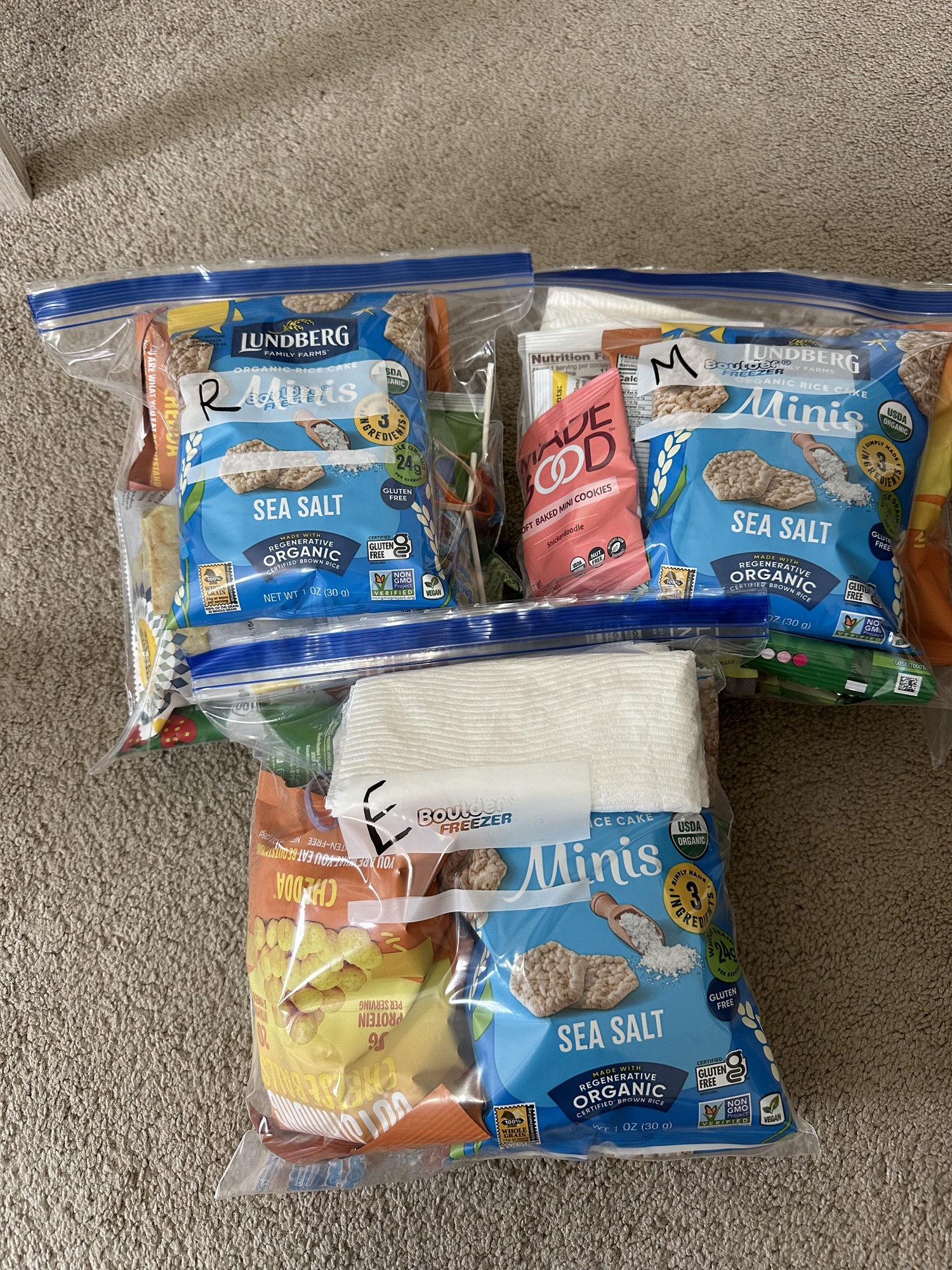 individual snack packs are better for vegan beach food than family sized bags