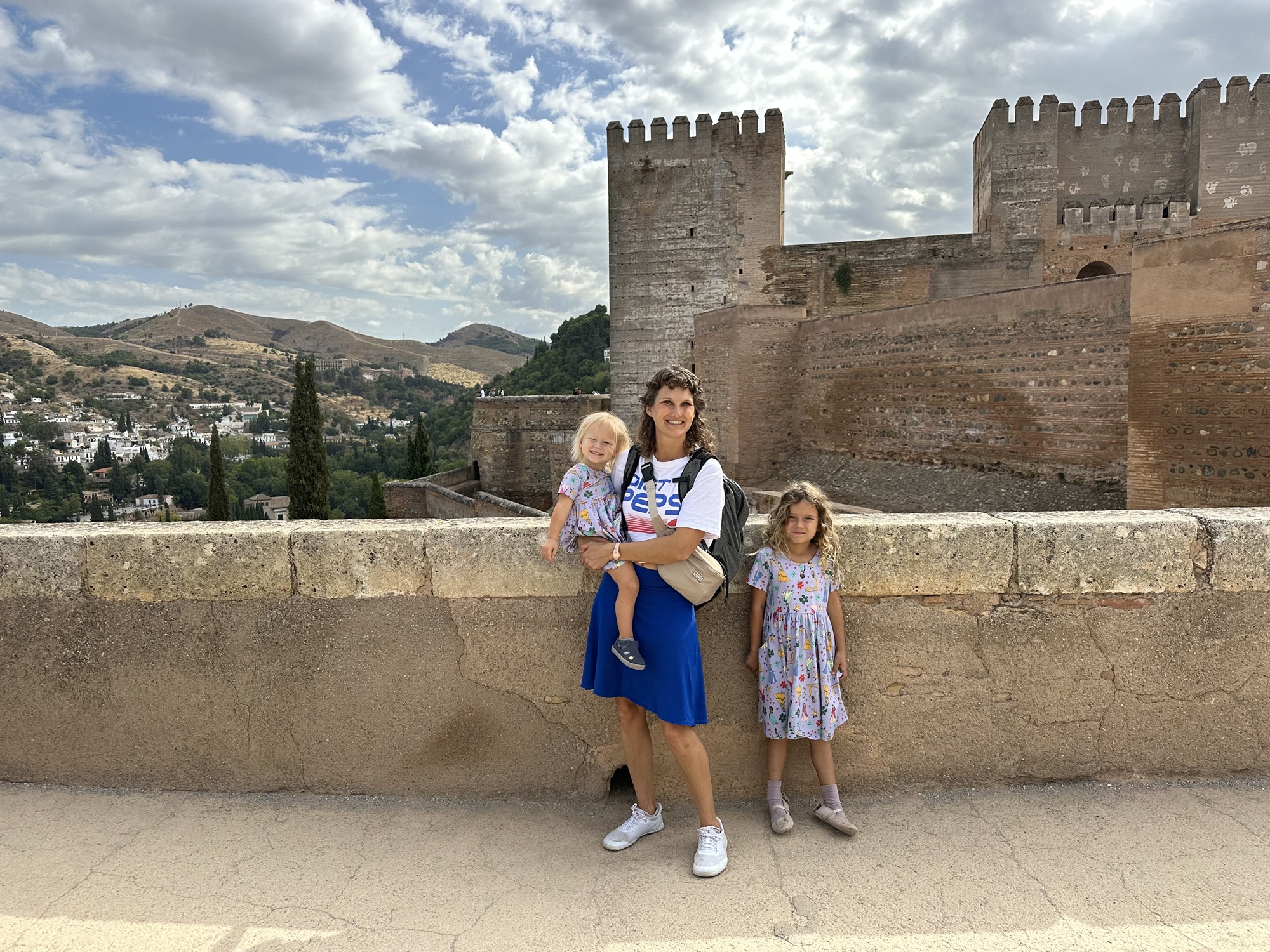 Touring Alhambra with kids in Granada, Spain