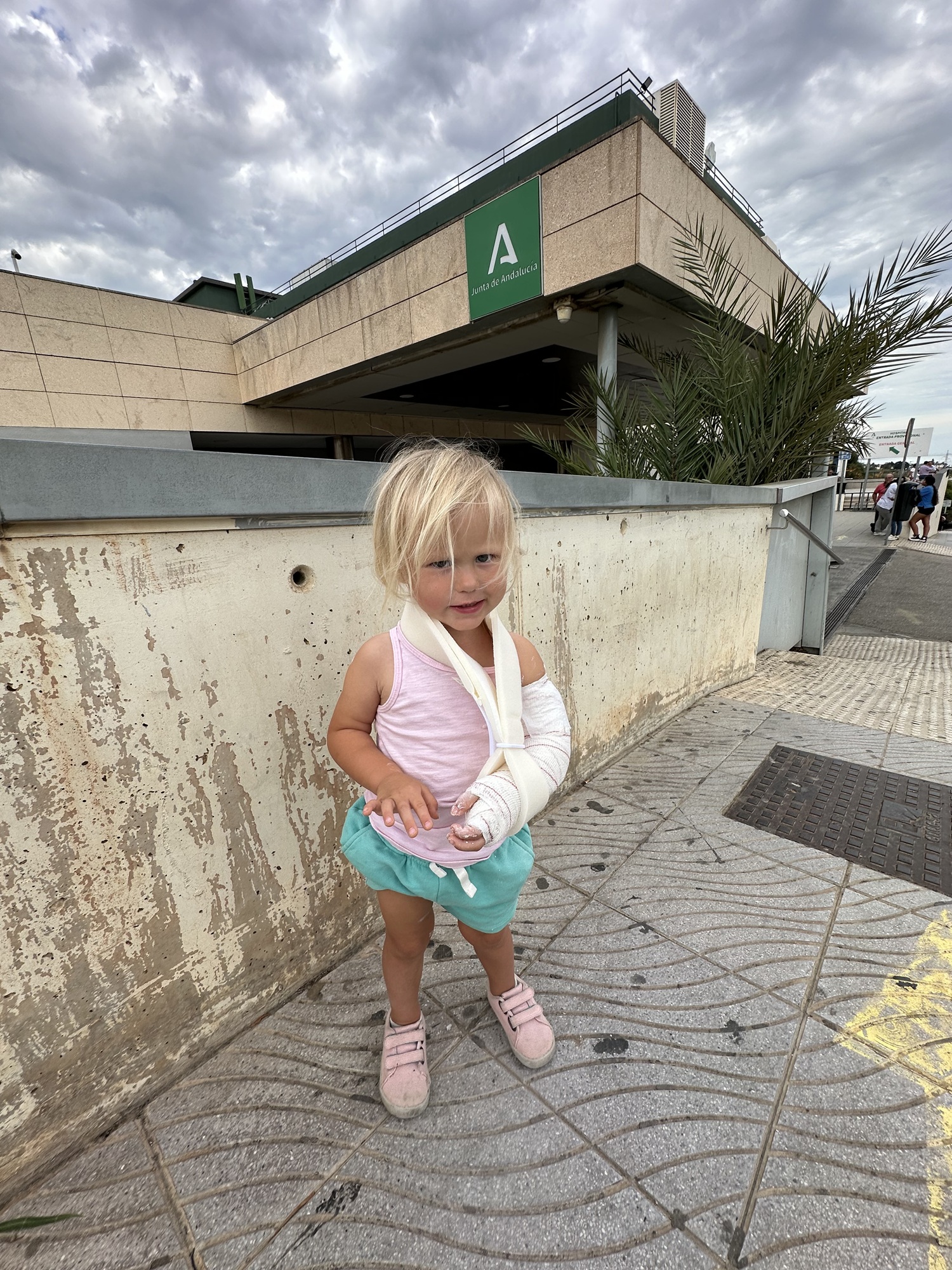 Toddler at a hospital in Spain with a broken arm, but hospital bill was paid for by trip insurance