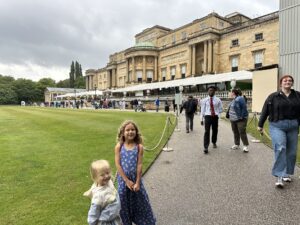 Kids outside of Buckingham Palace after a States Room tour