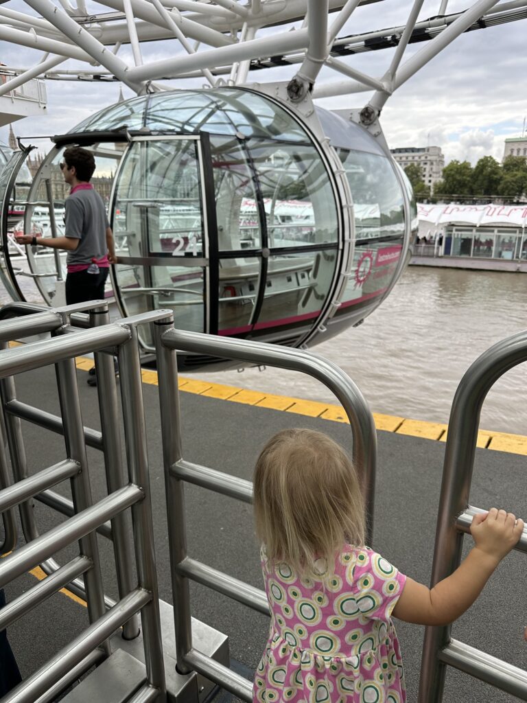 Child about to board the London Eye