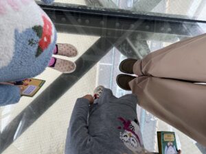 Tower Bridge in London has glass floors that look to the traffic below