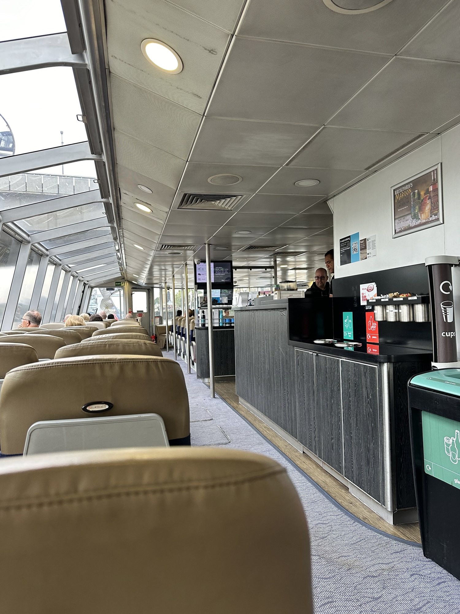 Inside of an Uber Boat in London