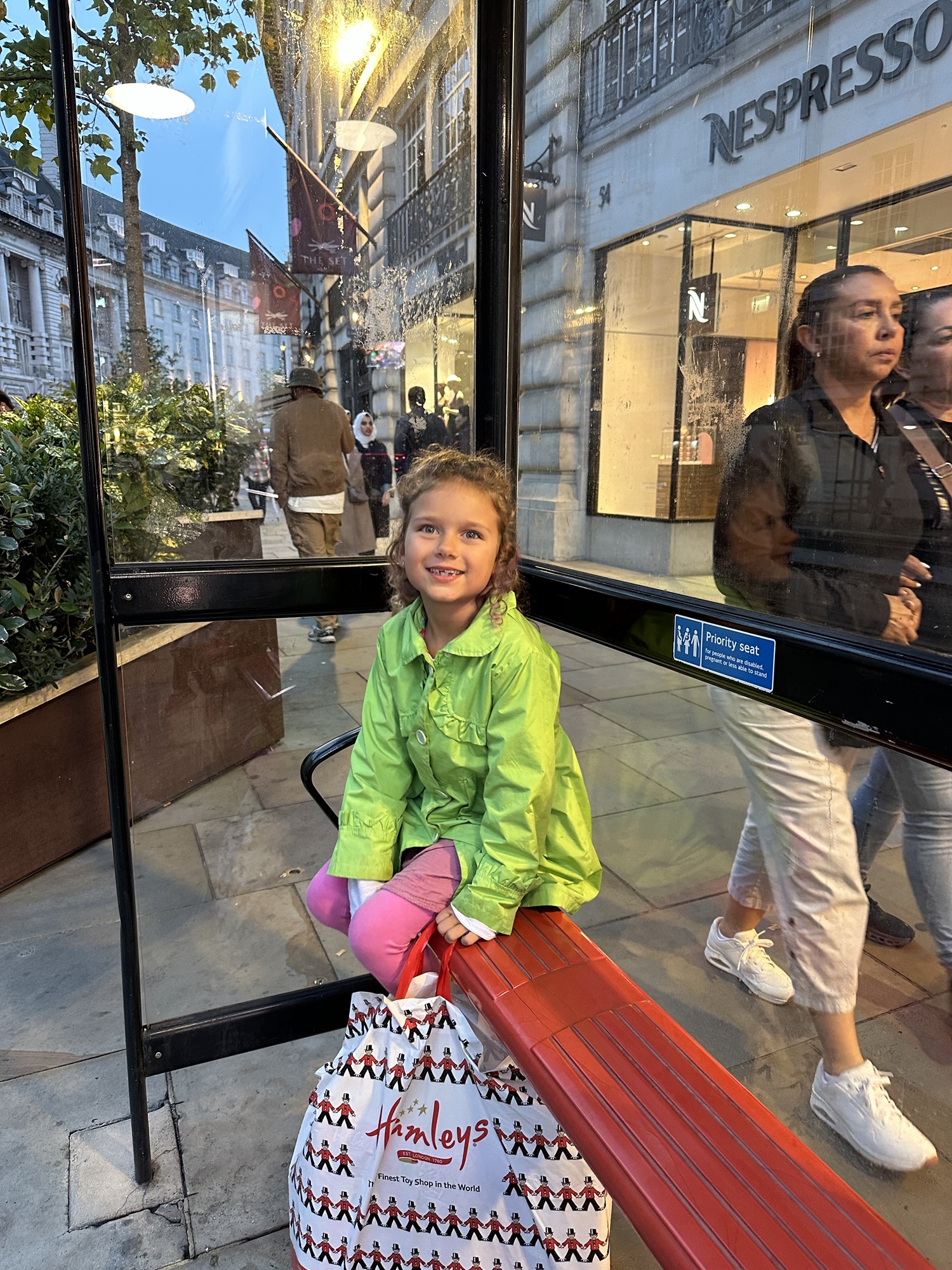 A bus stop in London