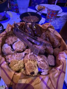Family-style gluten free and vegan platter at Woody's Roundup Rodeo BBQ