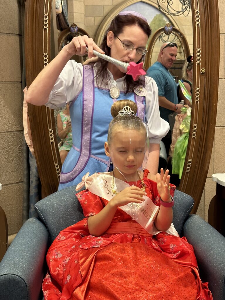 Child at Bibbidi Bobbidi Boutique in Disney World