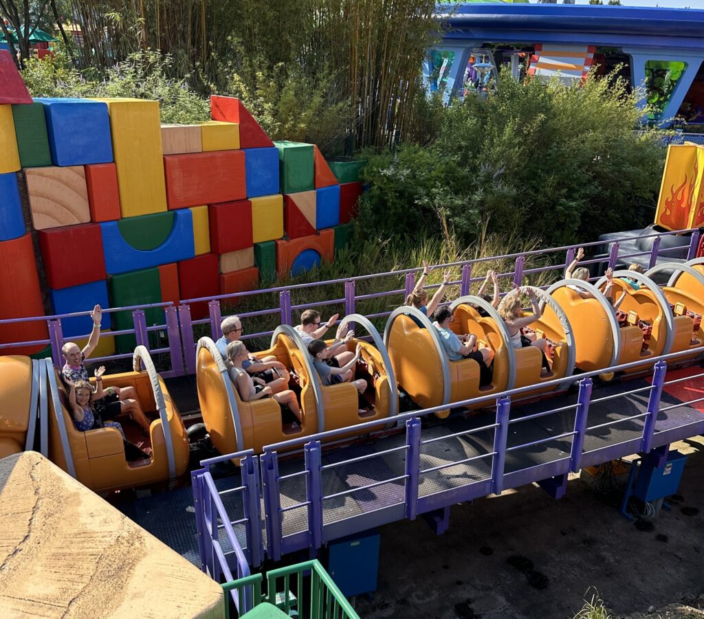 Slinky Dog Dash in Hollywood Studios is a good beginner roller coaster