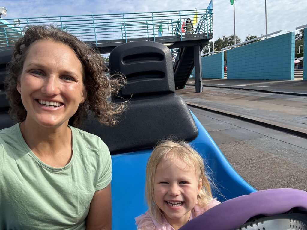 Toddlers love Tomorrowland Speedway in Magic Kingdom because they get to drive the car themselves