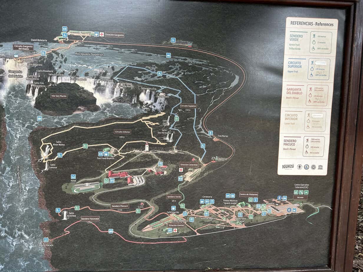 Iguazu Argentina Map Photo of the map for Iguazu Falls, Argentina