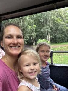 A bus takes you to the falls in Brazil at Iguazu Falls