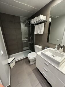 Bathroom at Espais Blaus family-friendly apartment in Barcelona