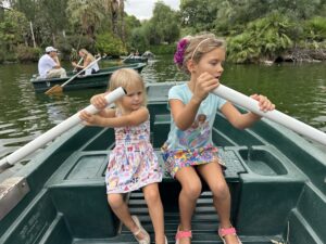 Rowing boats at Parc de la ciutadella on our 4 days in Barcelona with kids