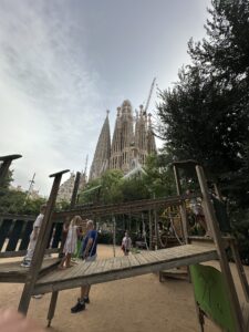 Go to Sagrada familia playground with your kids in Barcelona