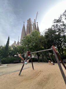 Sagrada familia playground in Barcelona